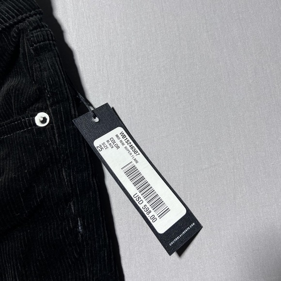 NWT Cout De La Liberte Super Flare Pants Womens 25 Black Corduroy Mid Rise - Picture 6 of 16